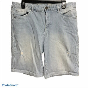 Seven7 blue/white striped shorts size 14